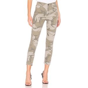 GRLFRND KAROLINA CROPPED renegade CAMO PRINT HIGH WAIST JEANS sz 26